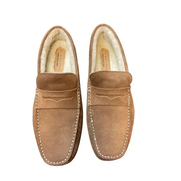 The Men\'s Store at Bloomingdale\'s Shearling Slippers Tan/Natural Suede Loafers Wynn Shearling Slide - Camel (Men main image 2